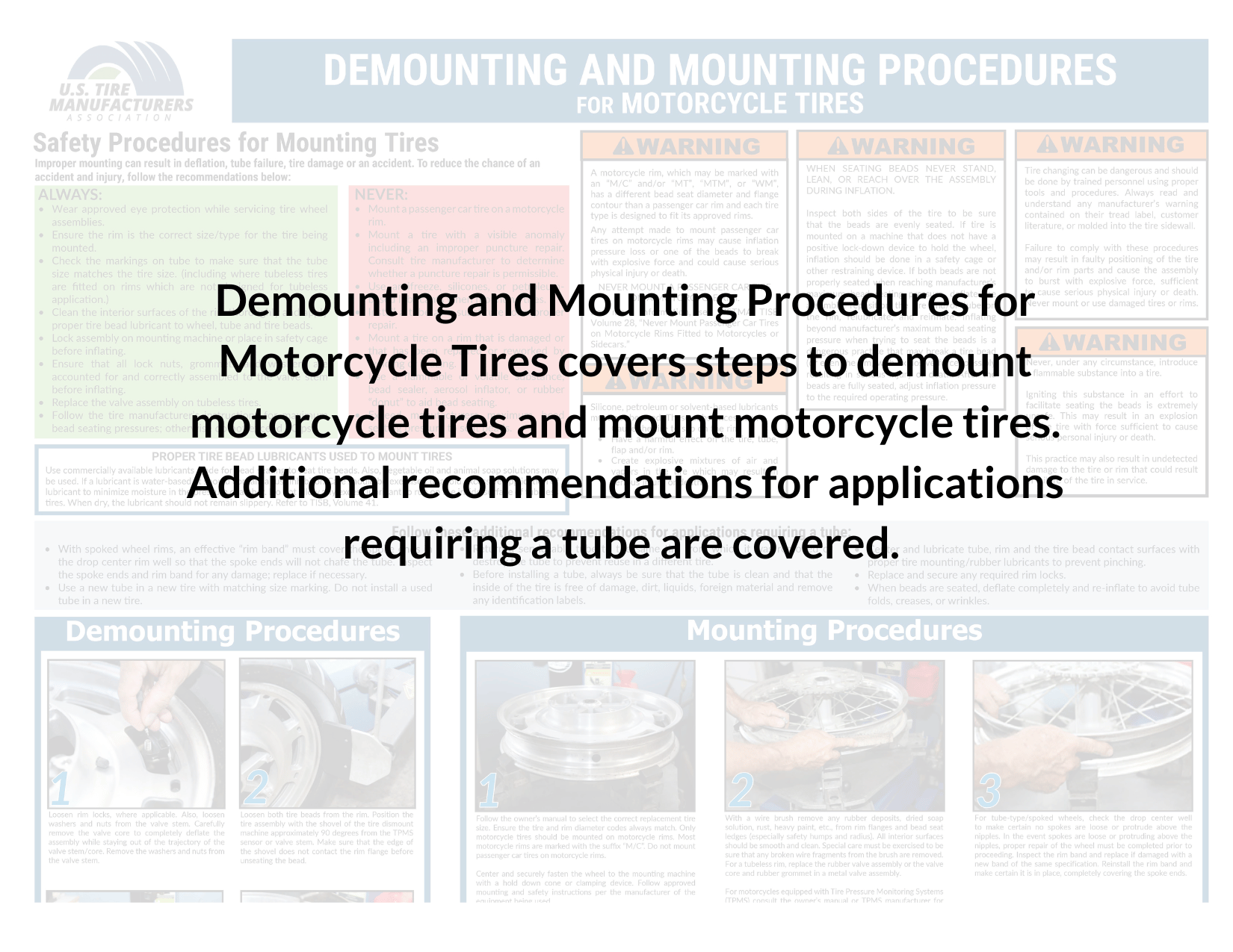 Demounting and Mounting Procedures for Motorcycle Tires