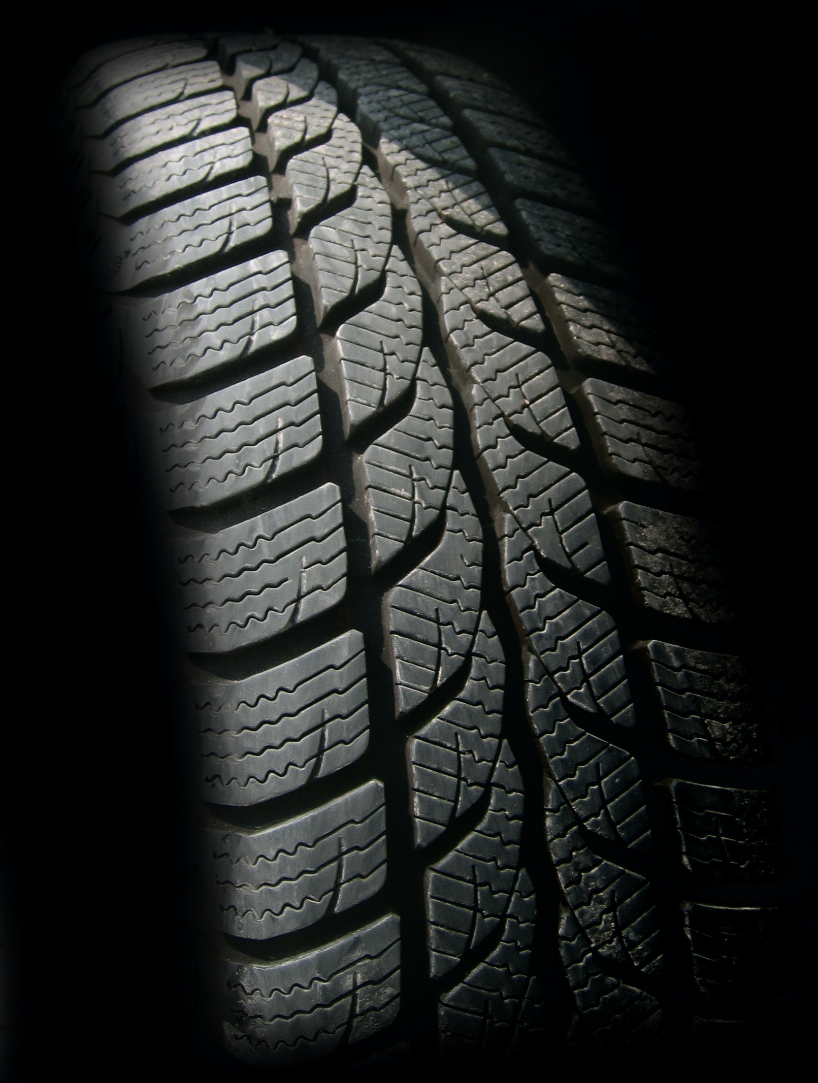 Closeup picture of tire treads