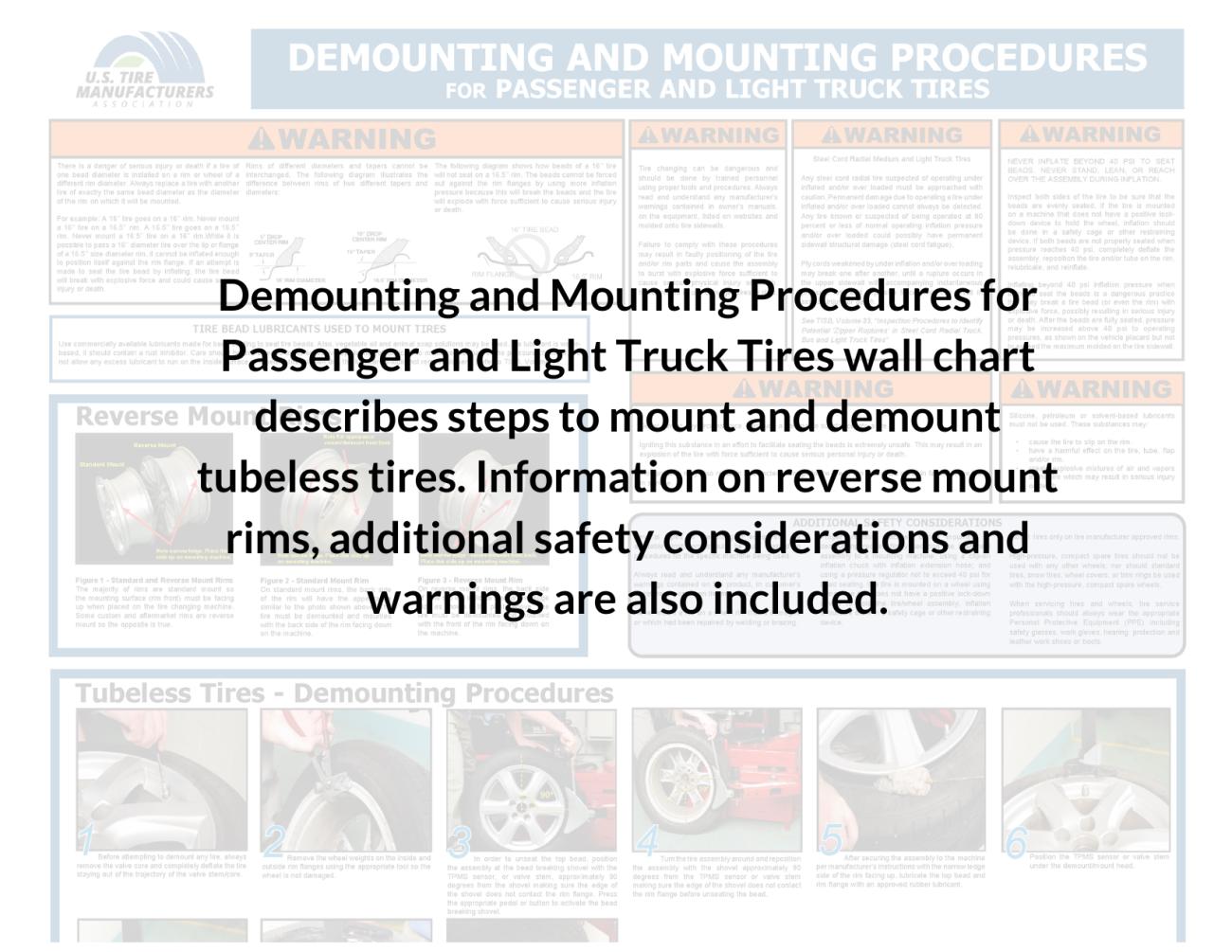 Demounting and Mounting Procedures for Passenger and Light Truck Tires